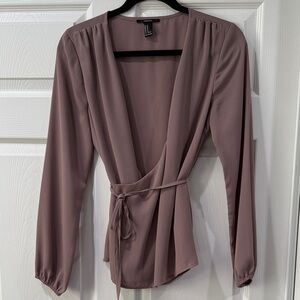 Forever 21 Beige Wrap Blouse